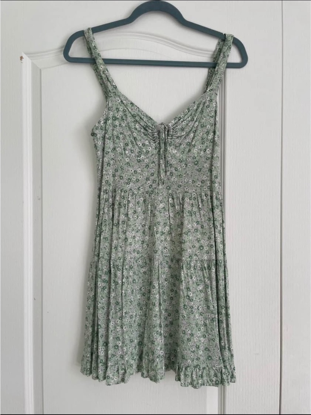 Cotton On Mint Green Floral Tie-Front Mini Dress